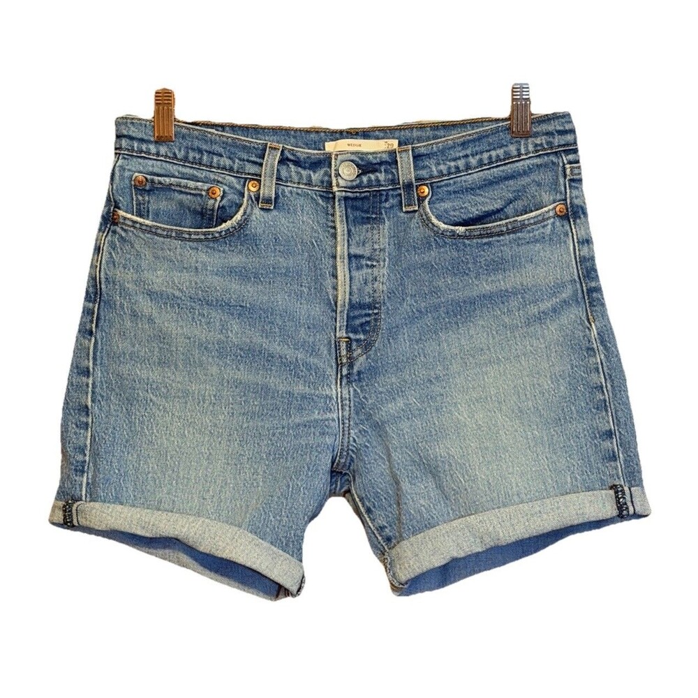 Levi's Premium Wedgie Fit Shorts Size 29 High Rise Button Fly Cuffed Raw Hem